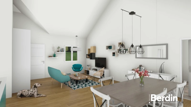 Perfia — rendu 1 sur 4, maison de plain-pied de 90 m²