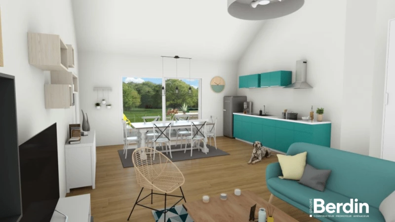 Perfia — rendu 2 sur 4, maison de plain-pied de 90 m²