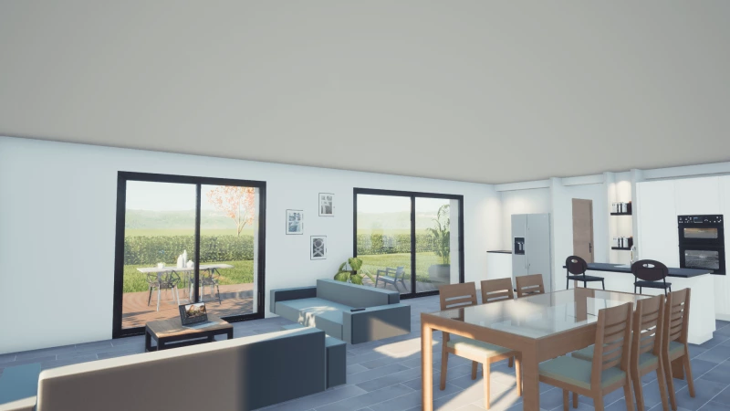 Aneto — rendu 1 sur 3, maison de plain-pied de 133 m²