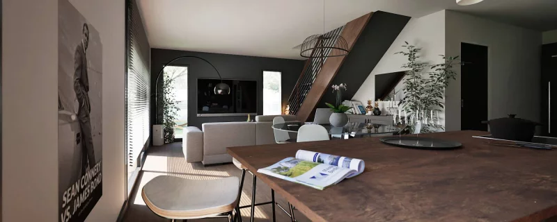 Gitaz — rendu 1 sur 3, maison à combles aménagés de 100 m²