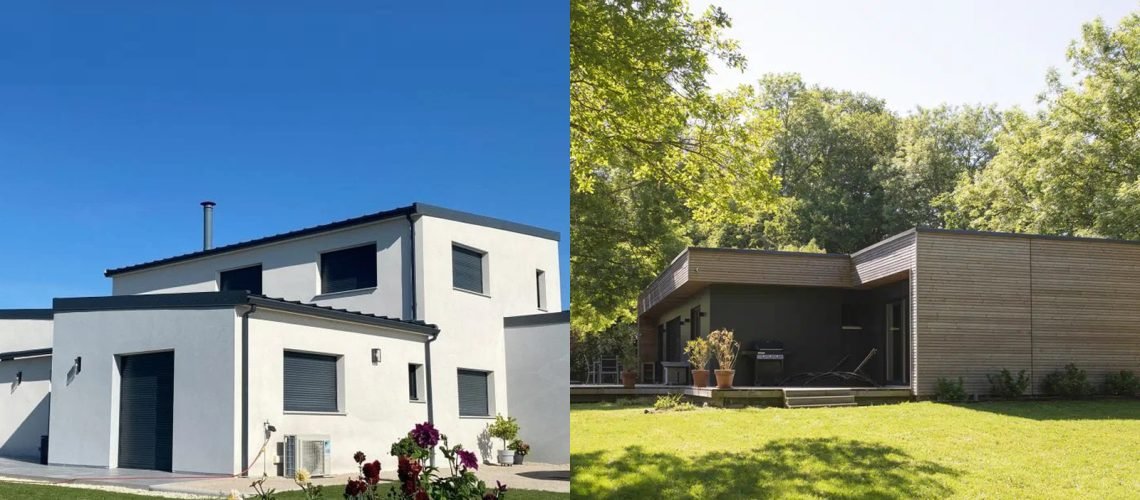 Maison traditionnelle et maison en bois